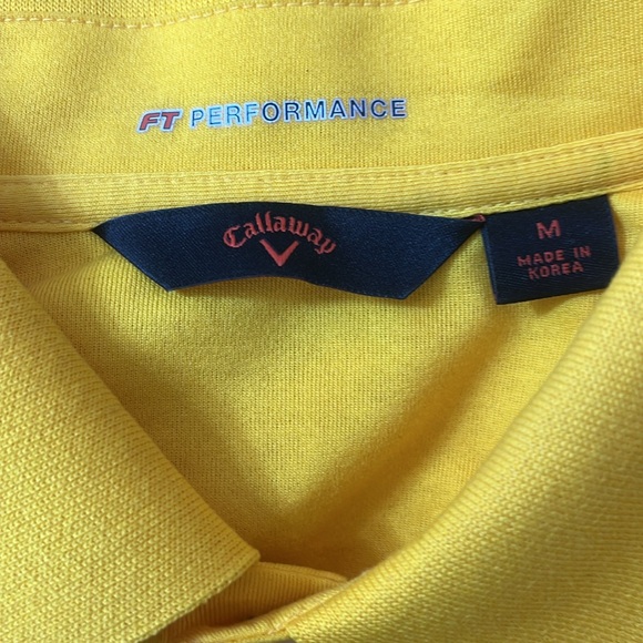 Callaway Yellow Performance Golf Shirt Size Medium - Picture 2 of 10